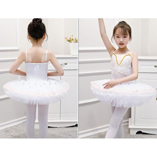 Children ballet dance dresses white blue ballerina professional stage performance tutu skirt modern dance stage performance costumes skirts